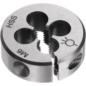 uxcell Round Threading Dies, Metric M6 x 1 Thread (Right Hand), Adjustable High Speed Steel (HSS) Screw Cutting Die Repair Tool