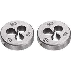 uxcell 2pcs Round Threading Dies, Metric M4 x 0.5 Thread (Right Hand), Alloy Tool Steel Screw Cutting Die Repair Tool