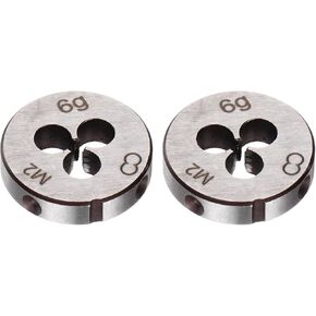 قطعتان من قوالب الخيوط المستديرة من Uxcell، خيط متري M2.5 × 0.45 (اليد اليسرى)، أداة إصلاح قوالب قطع معدنية من سبيكة معدنية