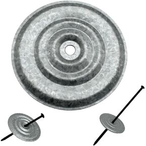 Metal Insulation Plates Self Tapping into Metal and Wood Roof Decks EPDM TPO Goes with Plates to Meet a Variety of Roofing (6", 15# Roofing Fastener, 100)