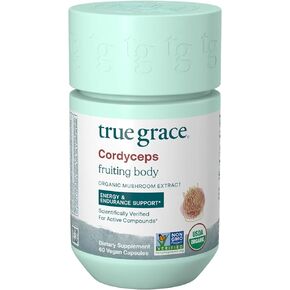 True Grace Mushroom Cordyceps Energy & Endurance Support - 60 Count Capsules - Organic