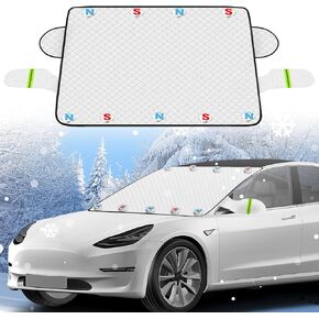 غطاء الزجاج الأمامي للشتاء الجليدي والثلجي مع حواف مغناطيسية، أغطية حماية من الصقيع للزجاج الأمامي، 5 طبقات من الحماية، الثلج والرياح والظل، لمعظم سيارات الدفع الرباعي والشاحنات والشاحنات. (63 بوصة × 46 بوصة) in Kuwait
