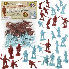 BMC Revolutionary War Plastic Army Men - 44pc Brandywine Battle Soldier Figures