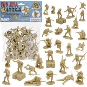 BMC WW2 Iwo Jima US Marines Plastic Army Men - 36 American Soldier Figures