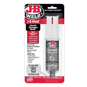 J-B Weld Original Steel Reinforced Epoxy Syringe, High Strength, 2 Pack, Dark Grey, 50165-2