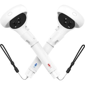 Controllers Extensions for Meta Quest 2 Long Arms Controller Grips for Oculus Quest 2 Gorilla Tag Beat Saber Handles Attachment Waterproof Silicone Covers VR Accessories, White