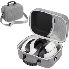 Large Carrying Case for Meta Quest 3, Hard Travel Case Compatible with Kiwi Design/BOBOVR Battery Head Strap and Other Accessories, Hard Case and Soft Lining for Oculus Quest 3