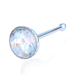 Silver Nose Stud - Delicate and Comfortable Sterling Silver Stud Piercing with 3mm Cubic Zirkonia - Trendy 22 Gauge L Shape Jewelry