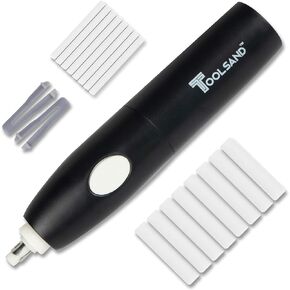 Electric Pencil Eraser Kit, Battery Operated, with Refills (Black)