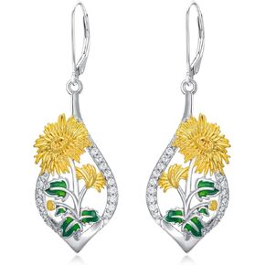 Birth Flower Earrings Month Flower Dangle Earrings Flower Leverback Earrings Jewelry Birthday Gifts for Women Girls