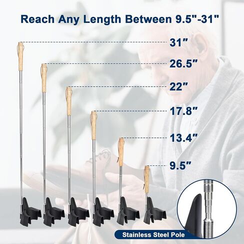 31" Shoe Horn Long Handle for Seniors, Telescoping Metel Shoehorns for Men/Women in Saudi Arabia