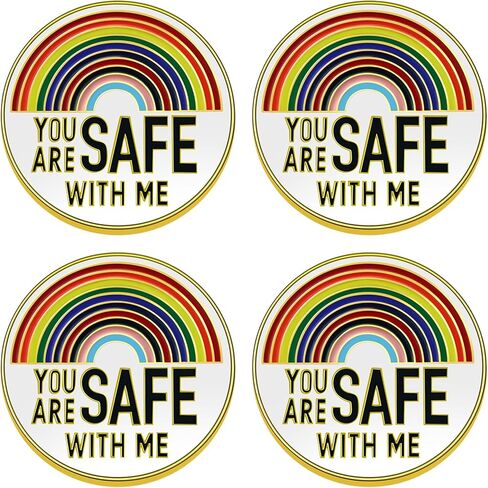 You Are Safe With Me، دبوس طية صدر السترة من المينا، دبوس فخر قوس قزح، دبوس بروش طالب الممرضة والطبيب، دبوس شارة لحقيبة ظهر القميص، قوس قزح، أرجواني in Saudi Arabia