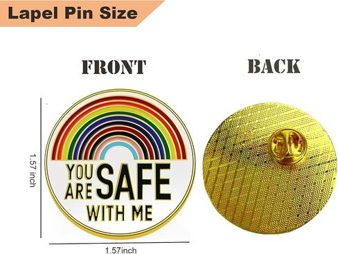 You Are Safe With Me، دبوس طية صدر السترة من المينا، دبوس فخر قوس قزح، دبوس بروش طالب الممرضة والطبيب، دبوس شارة لحقيبة ظهر القميص، قوس قزح، أرجواني in Saudi Arabia
