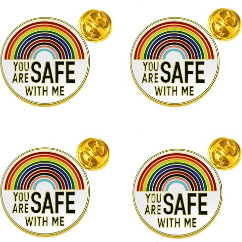 You Are Safe With Me، دبوس طية صدر السترة من المينا، دبوس فخر قوس قزح، دبوس بروش طالب الممرضة والطبيب، دبوس شارة لحقيبة ظهر القميص، قوس قزح، أرجواني in Saudi Arabia
