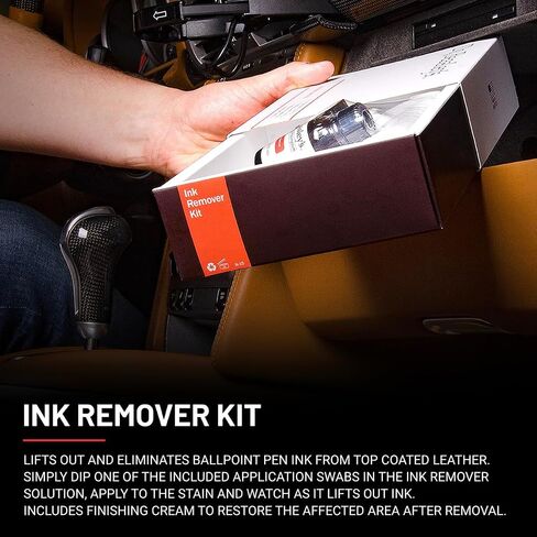 Dr. Beasley's Ink Remover Kit- Lifts & Cleans Ink from Leather. Includes Ink Remover 15ml, Finishing Cream 4ml, Microfiber Towel, and 10 Application Swabs in Saudi Arabia