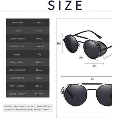 نظارات Demon Crowley Good Omens نظارات شمسية دائرية معدنية ريترو للرجال إكسسوارات تنكرية باللون الأسود مقاس X-Large in Saudi Arabia