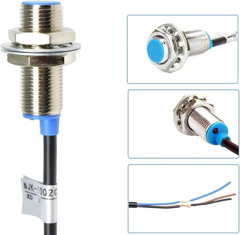 2 قطعة DC5-30V NJK-5002C مستشعر القاعة مفتاح تأثير القاعة مستشعر القرب NPN 3 أسلاك مفتوحة عادة مع دعامة تبديل القرب المغناطيسي M12 in Kuwait