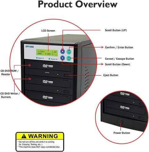 1 to 7 CD DVD Duplicator Standalone 24X M-Disc Support Burner in Saudi Arabia
