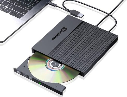 External CD/DVD Drive for Laptop,Vividrive USB 3.0 Type-C USB Portable Player for Laptop CD DVD +/-RW Disk Drive CD ROM Burner Writer CD/DVD Burner Reader Compatible with Desktop Windows Linux Apple in Saudi Arabia