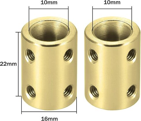 2pcs 6mm to 10mm Shaft Coupling Set Screw, D16mm x L22mm Stainless Steel Bore Rigid Shaft Coupler Joint Connector for 3D Printer,DIY Robots, CNC Machine,Motor Accessories in Saudi Arabia