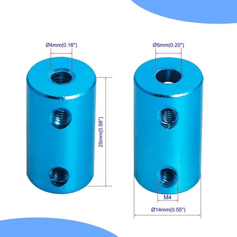 Aopin 6mm to 6mm Rigid Couplings Set Screw Shaft Stepper Motor, Length 25mm / 1" Motor Coupler Connector Rigid with Screw for 3D Printer, RC Robot, Car Model Shaft, CNC Machine, DIY Encoder 2 Pcs in Kuwait