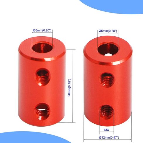 Aopin 6mm to 6mm Rigid Couplings Set Screw Shaft Stepper Motor, Length 25mm / 1" Motor Coupler Connector Rigid with Screw for 3D Printer, RC Robot, Car Model Shaft, CNC Machine, DIY Encoder 2 Pcs in Kuwait