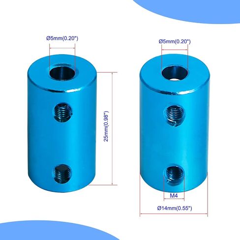 Aopin 6mm to 6mm Rigid Couplings Set Screw Shaft Stepper Motor, Length 25mm / 1" Motor Coupler Connector Rigid with Screw for 3D Printer, RC Robot, Car Model Shaft, CNC Machine, DIY Encoder 2 Pcs in Kuwait