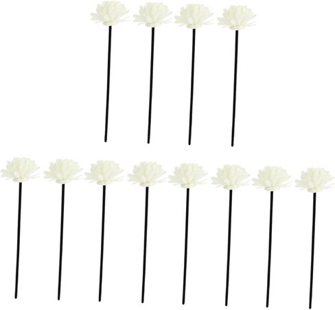 12 Pcs Stick Sola Flower Sticks Diffuser Replacement Fragrance Diffuser Sticks Flower Diffuser Essential Oil Flowers Pe Flower Rattan Sticks White Fresh Sesame Oil in Saudi Arabia