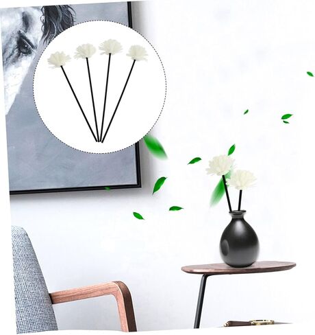 12 Pcs Stick Sola Flower Sticks Diffuser Replacement Fragrance Diffuser Sticks Flower Diffuser Essential Oil Flowers Pe Flower Rattan Sticks White Fresh Sesame Oil in Saudi Arabia