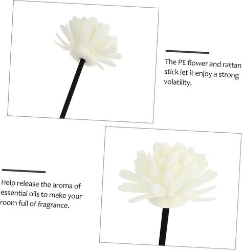 12 Pcs Stick Sola Flower Sticks Diffuser Replacement Fragrance Diffuser Sticks Flower Diffuser Essential Oil Flowers Pe Flower Rattan Sticks White Fresh Sesame Oil in Saudi Arabia