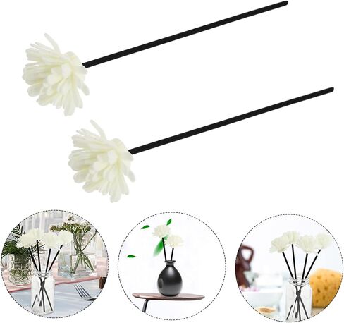12 Pcs Stick Sola Flower Sticks Diffuser Replacement Fragrance Diffuser Sticks Flower Diffuser Essential Oil Flowers Pe Flower Rattan Sticks White Fresh Sesame Oil in Saudi Arabia