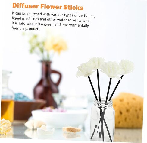 12 Pcs Stick Sola Flower Sticks Diffuser Replacement Fragrance Diffuser Sticks Flower Diffuser Essential Oil Flowers Pe Flower Rattan Sticks White Fresh Sesame Oil in Saudi Arabia