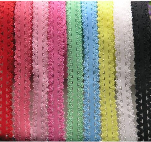 Black Elastic Stretch Lace with Picot Edge - 3/4 Inch Wide x 16 Yards Soft Durable Trim for Sewing, Headbands, Lingerie, Costume Design, DIY Crafts, Bra Straps & Apparel Decoration in Saudi Arabia