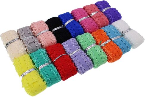 Black Elastic Stretch Lace with Picot Edge - 3/4 Inch Wide x 16 Yards Soft Durable Trim for Sewing, Headbands, Lingerie, Costume Design, DIY Crafts, Bra Straps & Apparel Decoration in Saudi Arabia