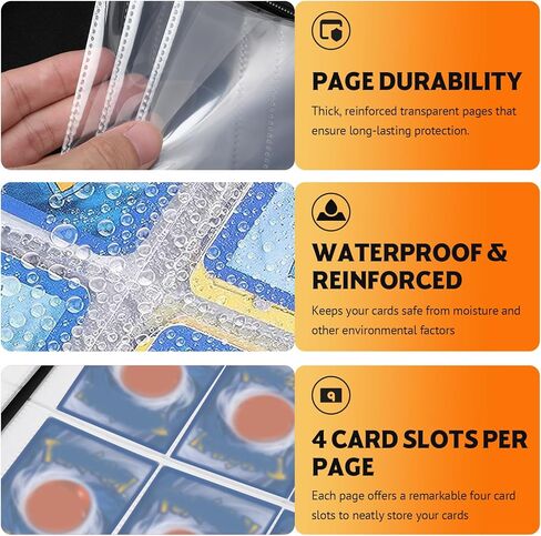 حافظة بطاقات لبطاقات البوكيمون، حامل بطاقات تجارية قابل للتجميع 400 بطاقة مع 50 أكمام، حافظة بطاقات تجارية مع تشارزارد لهدايا الأولاد، كتاب ألبوم حزم البطاقات in Kuwait