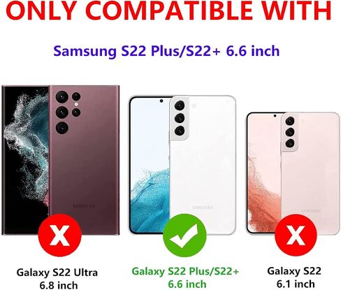 for Samsung Galaxy S22 Plus Case Galaxy S22+ Case with Kickstand 3-Layer Military Grade Protective Cover Silicone Rugged Shockproof for Galaxy S22 Plus S22+ Phone Case Red+Black in Saudi Arabia