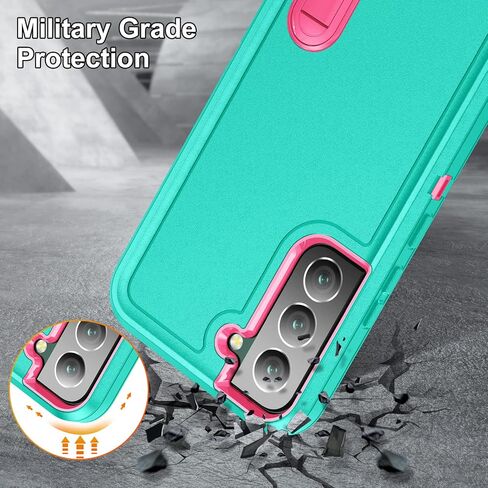 for Samsung Galaxy S22 Plus Case Galaxy S22+ Case with Kickstand 3-Layer Military Grade Protective Cover Silicone Rugged Shockproof for Galaxy S22 Plus S22+ Phone Case Red+Black in Saudi Arabia