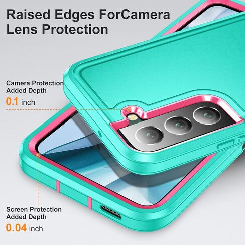 for Samsung Galaxy S22 Plus Case Galaxy S22+ Case with Kickstand 3-Layer Military Grade Protective Cover Silicone Rugged Shockproof for Galaxy S22 Plus S22+ Phone Case Red+Black in Saudi Arabia