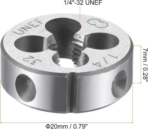 قوالب خيوط دائرية من uxcell مقاس 1/4"-32 UNEF، أداة يدوية لإصلاح خيط الآلة المصنوعة من سبيكة معدنية in Saudi Arabia