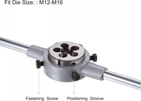 uxcell Die Stock Handle Wrench Set, M16 x 1.5 Threading Round Die and 38mm (Fit M12-M16 Dies) Holder Adjustable Wrench Hand Tool in Saudi Arabia