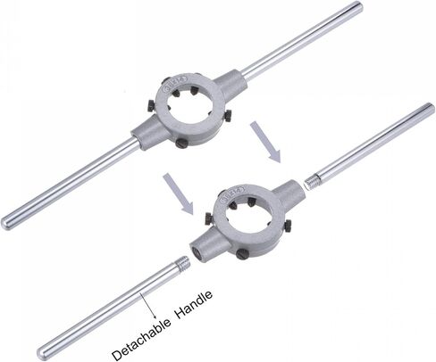 uxcell Die Stock Handle Wrench Set, M16 x 1.5 Threading Round Die and 38mm (Fit M12-M16 Dies) Holder Adjustable Wrench Hand Tool in Saudi Arabia