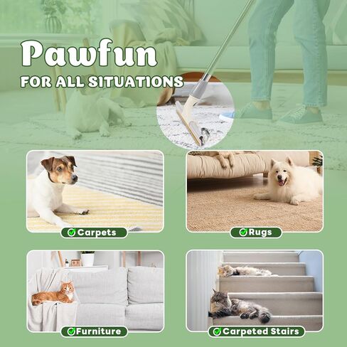 Pet Hair Remover Bundle, Reusable Carpet Rake with Telescopic Handle for Dog Hair Remover, Easy Cat Hair Remover & Durable Carpet Scraper Pet Hair Removal Broom for Couch Rugs in Kuwait