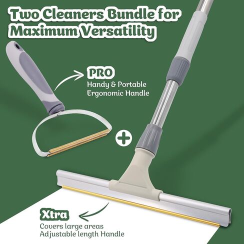 Pet Hair Remover Bundle, Reusable Carpet Rake with Telescopic Handle for Dog Hair Remover, Easy Cat Hair Remover & Durable Carpet Scraper Pet Hair Removal Broom for Couch Rugs in Kuwait