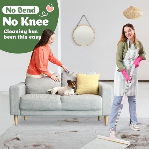 Pet Hair Remover Bundle, Reusable Carpet Rake with Telescopic Handle for Dog Hair Remover, Easy Cat Hair Remover & Durable Carpet Scraper Pet Hair Removal Broom for Couch Rugs in Kuwait