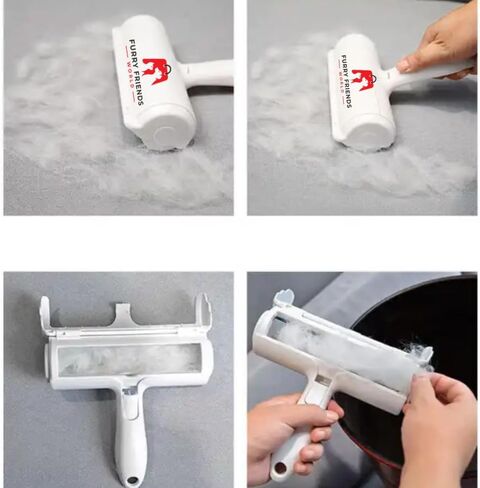 مزيل شعر الحيوانات الأليفة وبكرة الوبر القابلة لإعادة الاستخدام - مزيل شعر الوبر والقطط والكلاب للأثاث والملابس والسجاد والفراش - أداة إزالة الوبر والفراء متعدد الأسطح (رمادي) in Kuwait