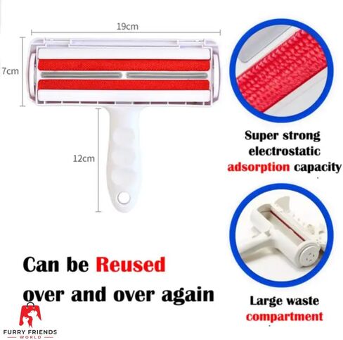 مزيل شعر الحيوانات الأليفة وبكرة الوبر القابلة لإعادة الاستخدام - مزيل شعر الوبر والقطط والكلاب للأثاث والملابس والسجاد والفراش - أداة إزالة الوبر والفراء متعدد الأسطح (رمادي) in Kuwait