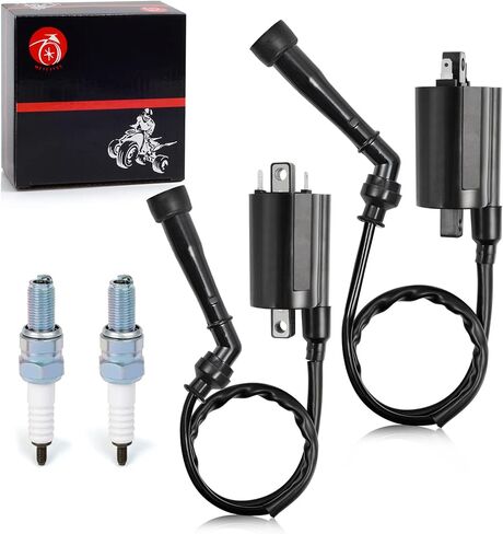 Ignition Coil Pack L & R + Spark Plug + Cap For Suzuki Intruder 800 750 VS800 VS800GL VS750 VS750GLP 1988-2004 33420-38A11 33410-38A11 in Saudi Arabia