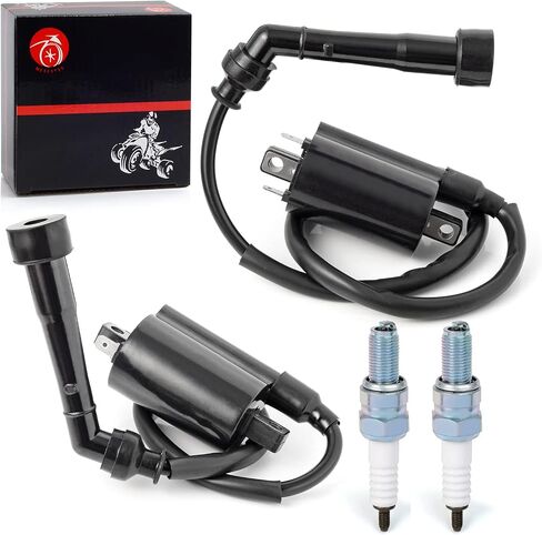 Ignition Coil Pack L & R + Spark Plug + Cap For Suzuki Intruder 800 750 VS800 VS800GL VS750 VS750GLP 1988-2004 33420-38A11 33410-38A11 in Saudi Arabia