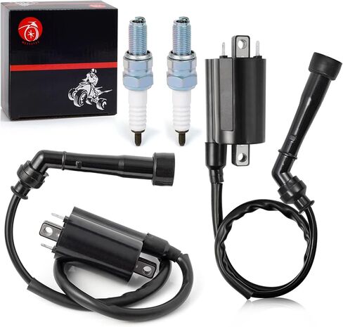 Ignition Coil Pack L & R + Spark Plug + Cap For Suzuki Intruder 800 750 VS800 VS800GL VS750 VS750GLP 1988-2004 33420-38A11 33410-38A11 in Saudi Arabia