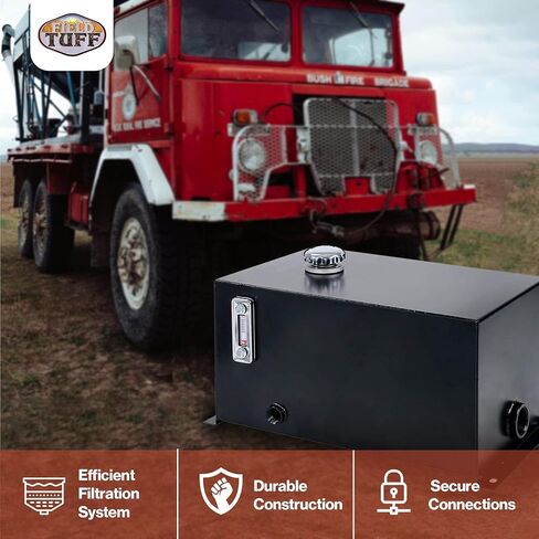 Field Tuff 10 Gallon 14 Gauge Welded Steel Hydraulic Fluid Reservoir Tank with 2 Inch Suction Port and 0.75 Inch Return Port, Black in Saudi Arabia